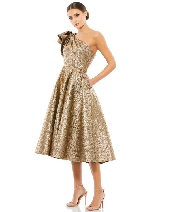 Vestido Midi Mac Duggal Dourado - foto 1