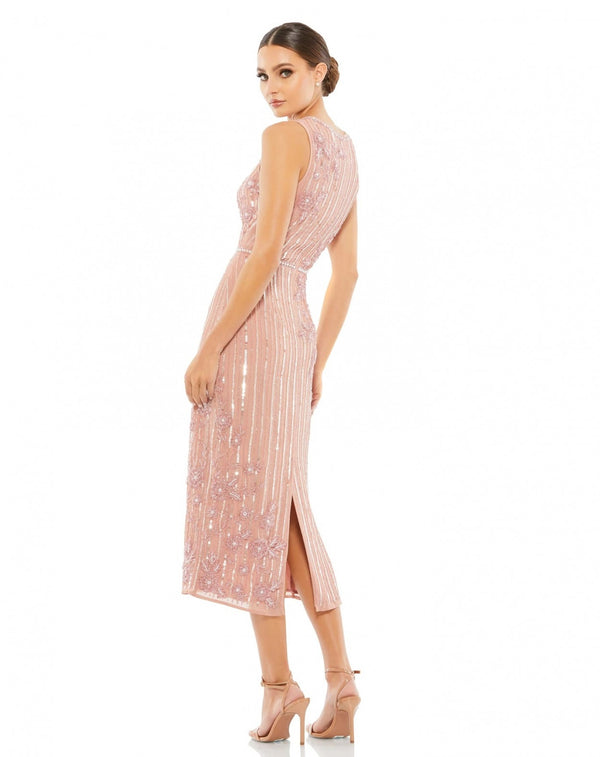 Vestido De Festa Midi Bordado Sem Mangas Mac Duggal