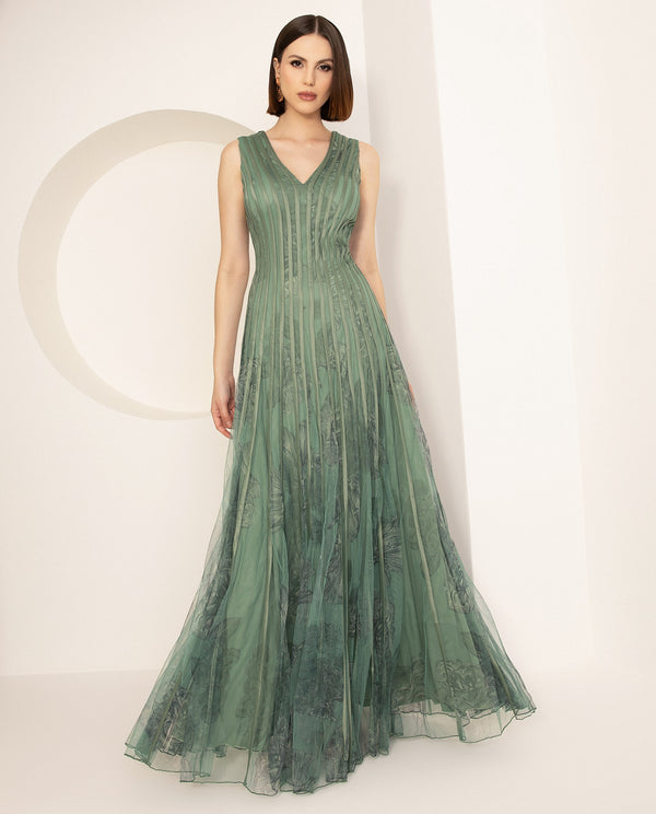 Vestido Longo Concept Marsala e Verde-Oliva - foto 3
