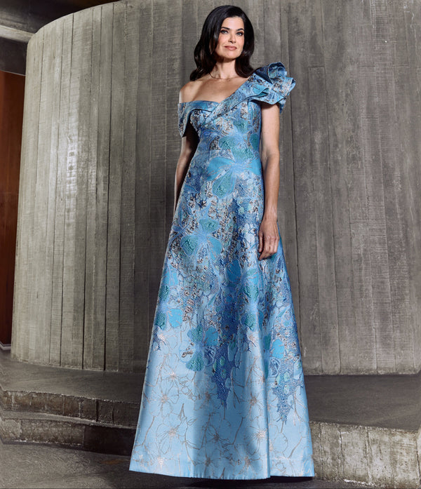 Vestido de Festa Longo Maya Teri Jon Azul-Claro - foto 1