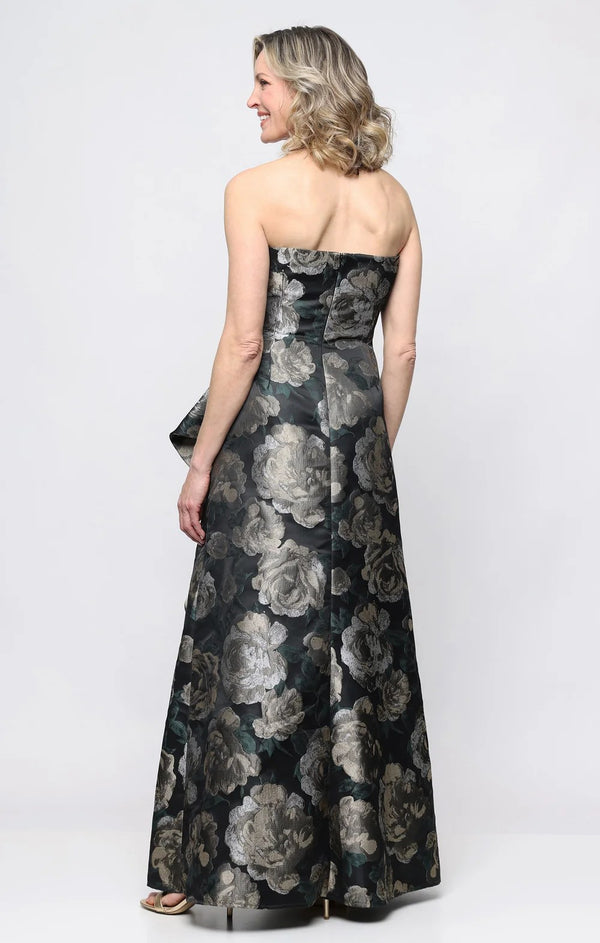 Vestido Longo Jacquard Alex Evenings Preto - foto 1