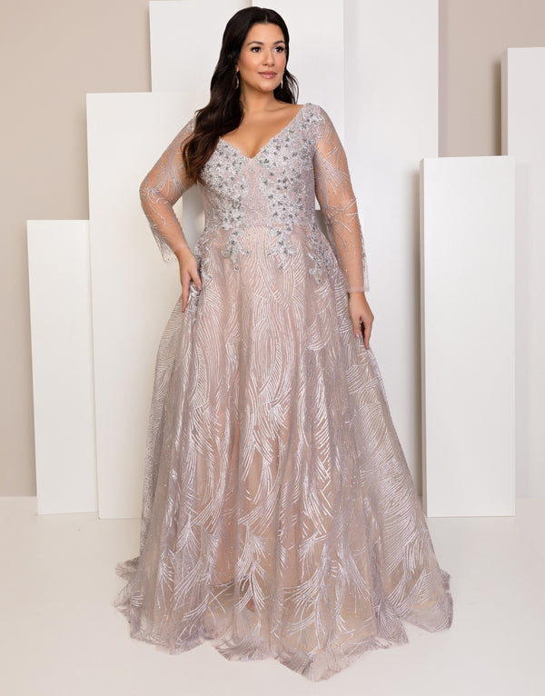 Vestido De Festa Longo Bordado Decote V Lara