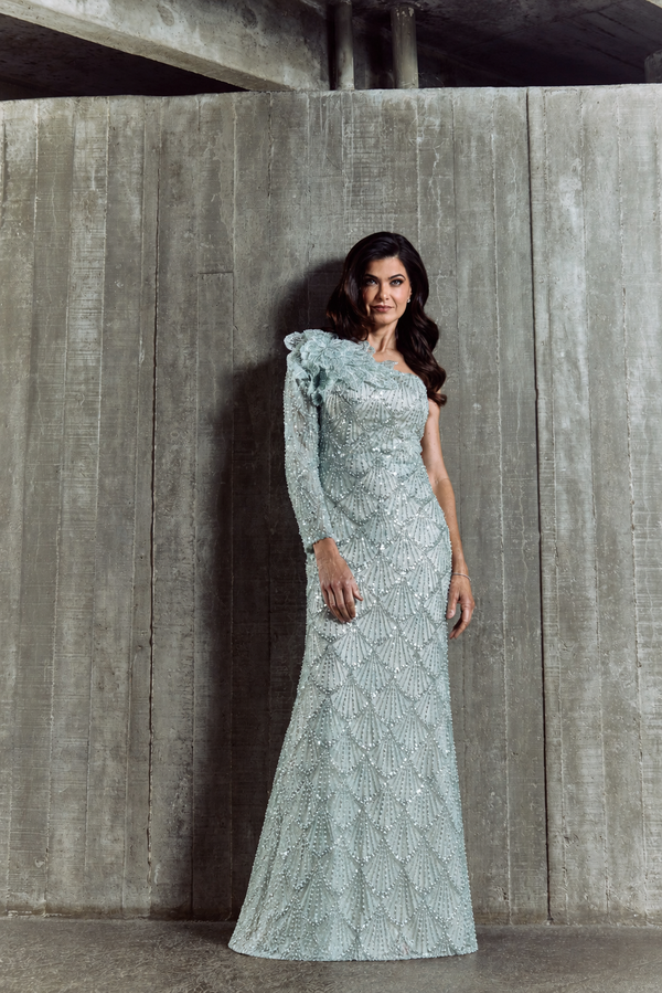Vestido de Festa Longo bordado Lina Mac Duggal