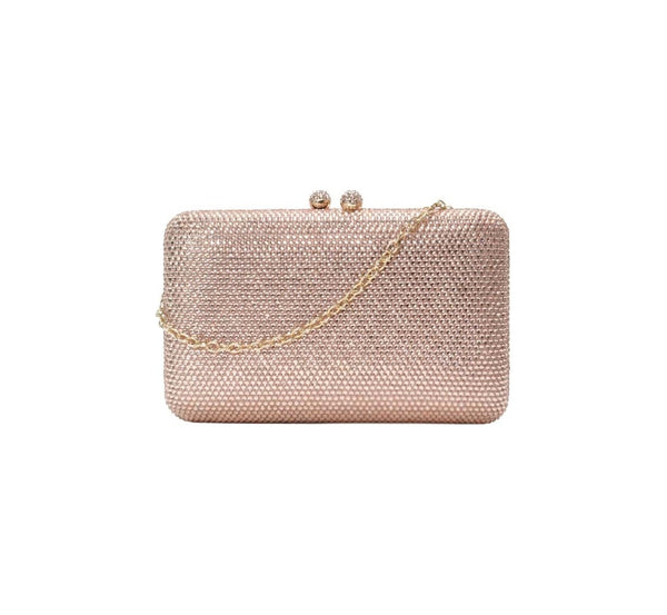 Bolsa Clutch Rose Cristais