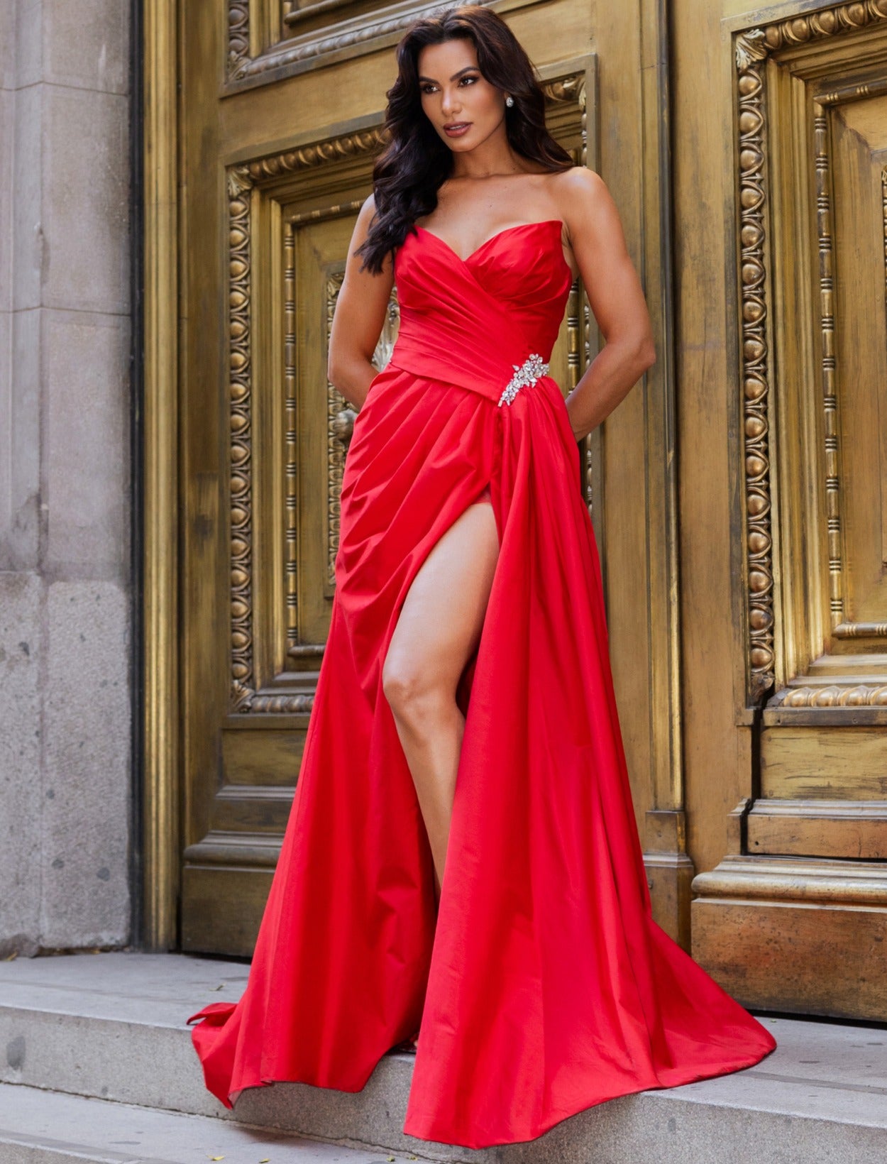 Vestido de Festa Longo sem Alça Tarik Ediz