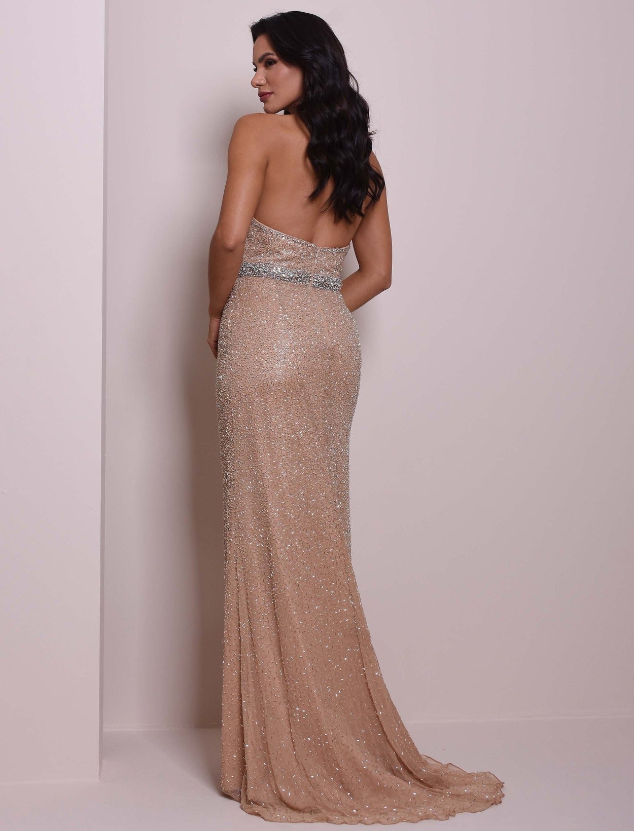 Vestido De Festa Longo Bordado Frente Única Sherri Hill