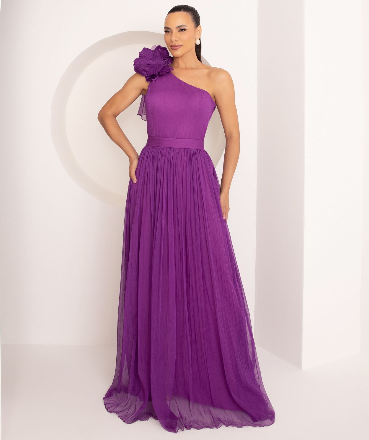 Vestido De Festa Longo Um Ombro Só Elizabeth Marques