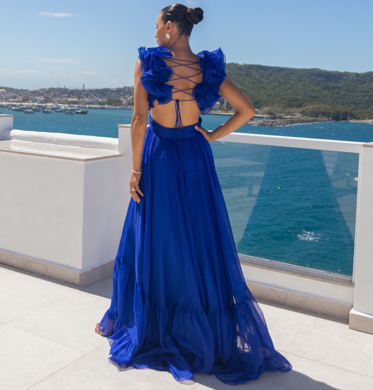 Vestido De Festa Longo Fluído Amarração Costas Mac Duggal