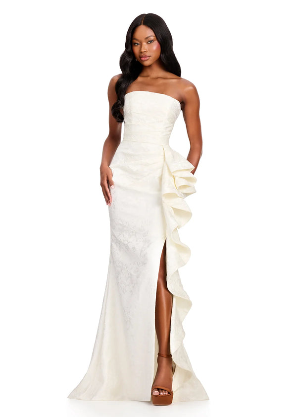 Vestido de Festa Longo Jacquard Ashley Lauren
