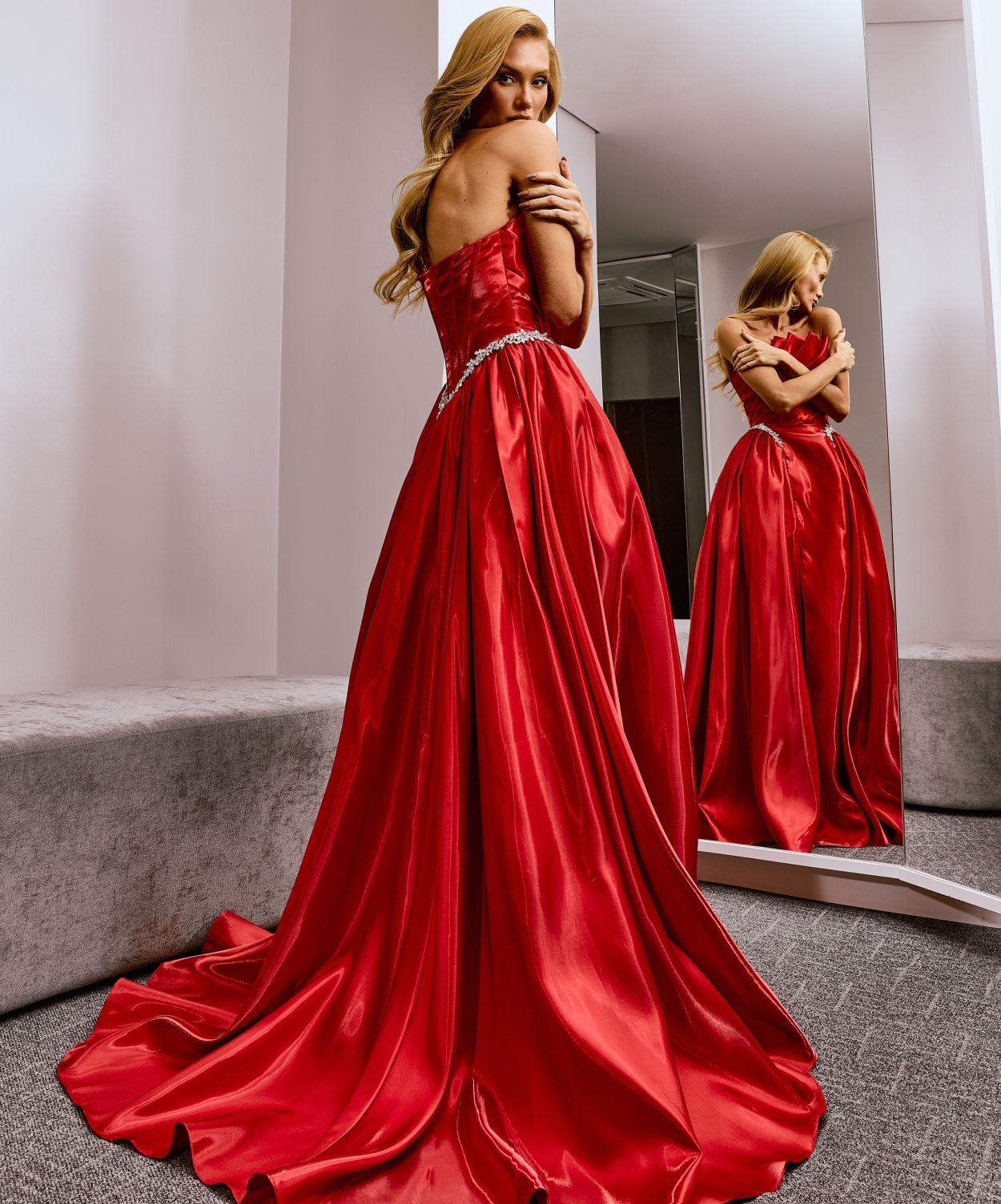 Vestido De Festa Longo Zibeline Glow Colors
