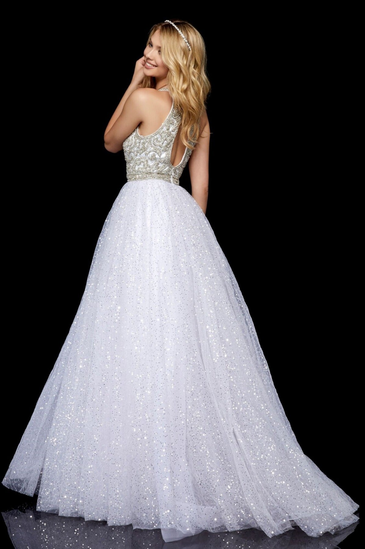 Vestido De Festa Longo Bordado Saia Paetê Sherri Hill