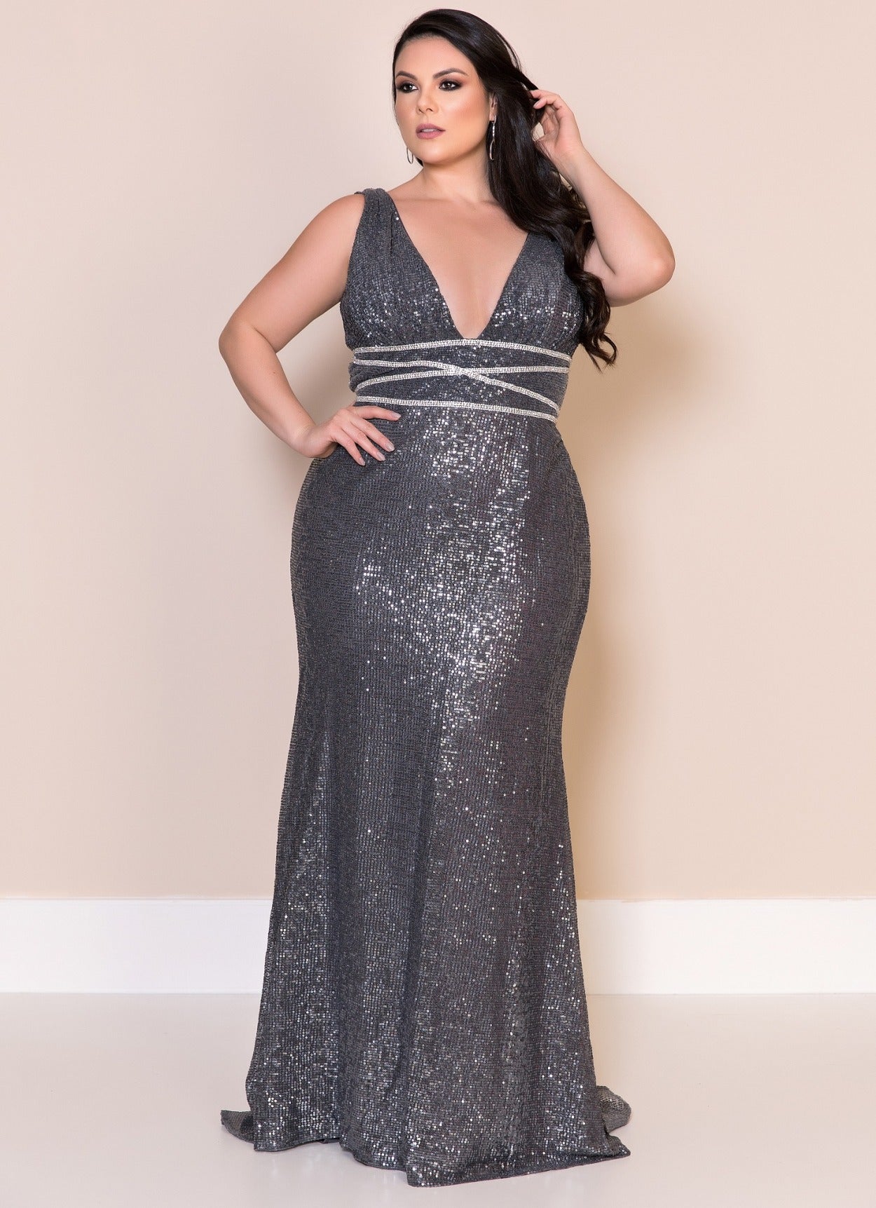 Vestido De Festa Longo Paetê Regata Mac Duggal