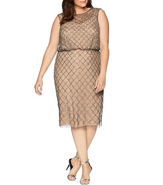 Vestido De Festa Curto Bordado Blusê Adrianna Papell