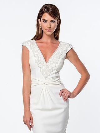 Vestido De Festa Midi Bordado Pérolas Terani