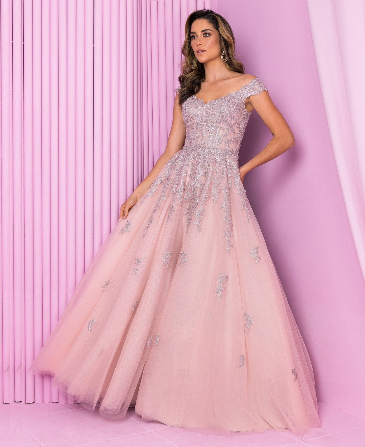 Vestido De Festa Longo Renda Ombro A Ombro Sherri Hill