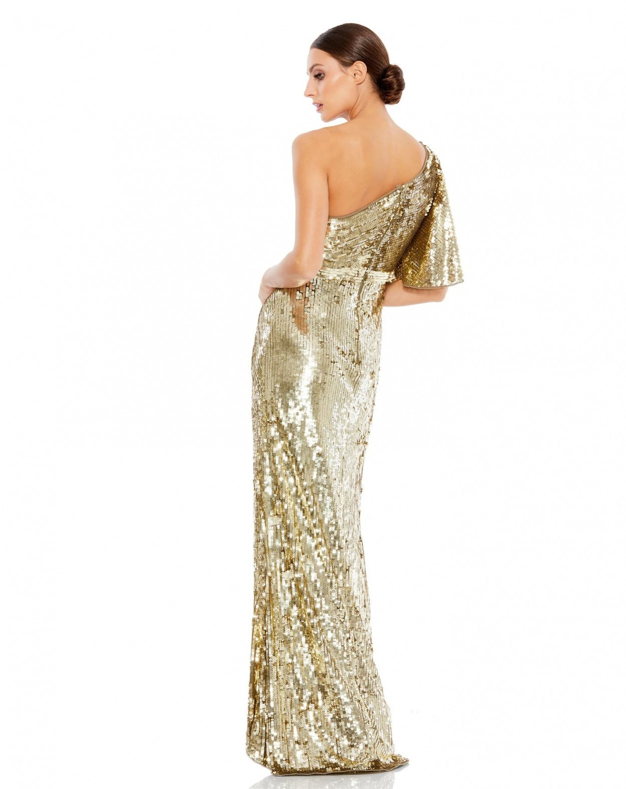 Vestido De Festa Longo Assimétrico Paetê Mac Duggal