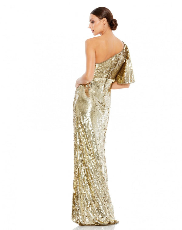 Vestido de Festa Longo Assimétrico Paetê Mac Duggal