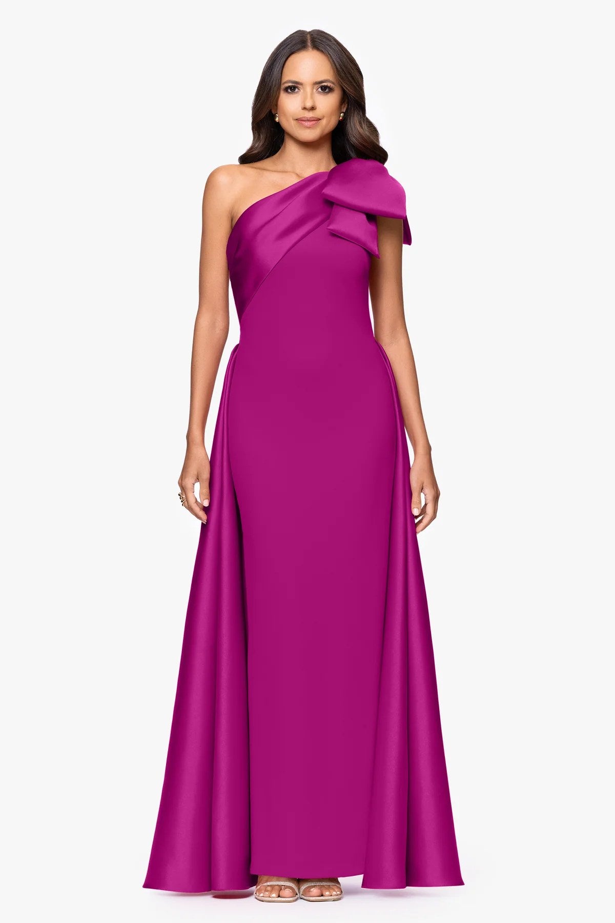 Vestido Longo Ombro Só Betsy & Adam Fúcsia - foto 4