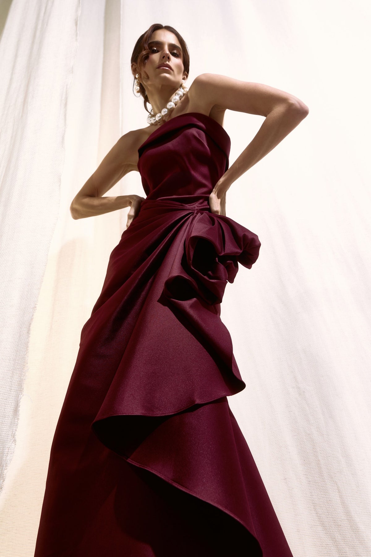 Vestido Longo Zibeline Xscape Marsala Espectro - foto 6