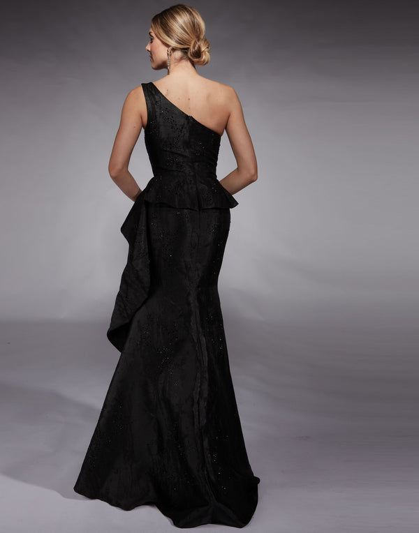 Vestido de Festa Longo Jacquard Peplum Alyce Paris