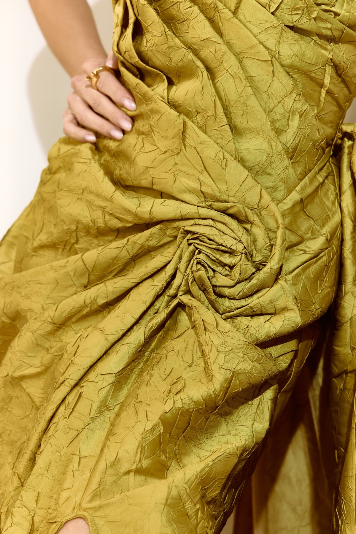 Vestido Longo Drapeado Tarik Ediz Amarelo Espectro - foto 1