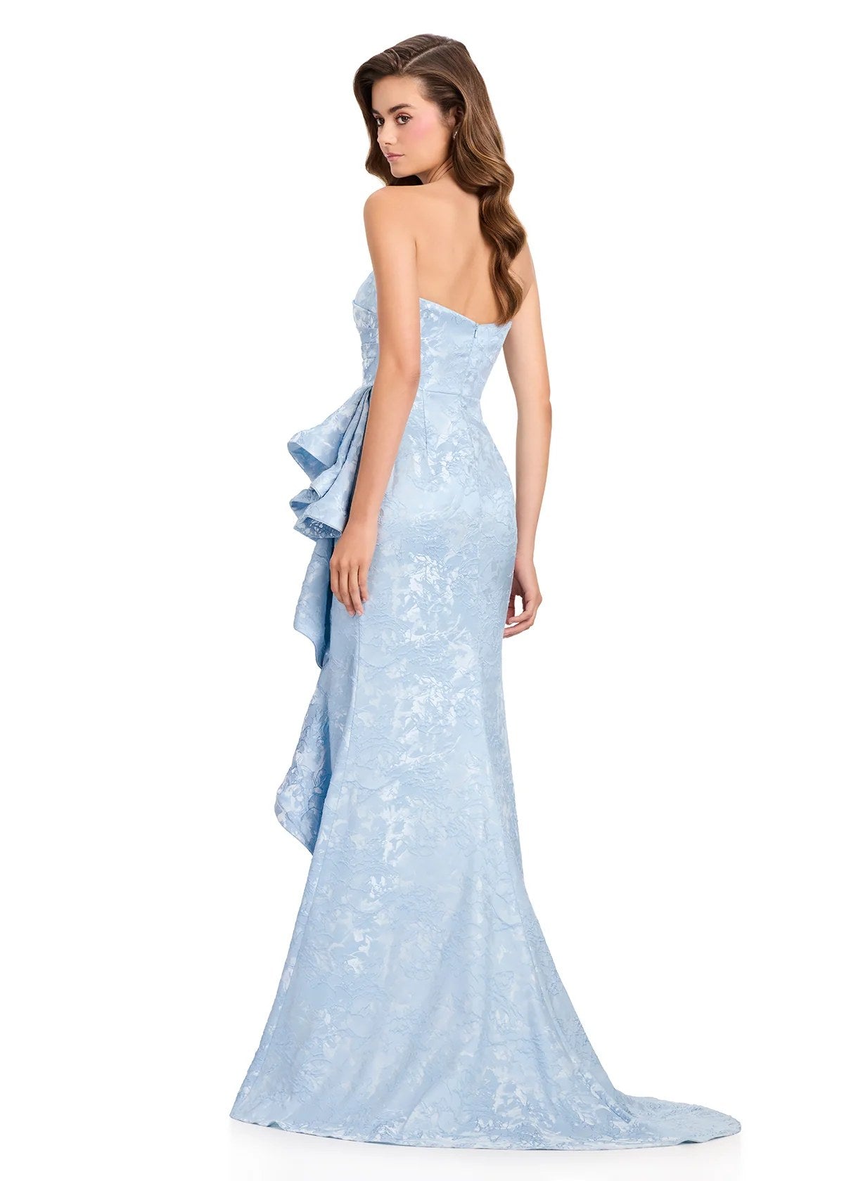 Vestido Longo Jacquard Ashley Lauren Azul - foto 2