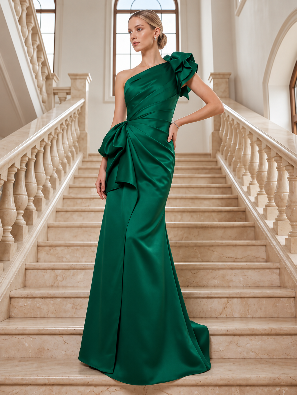 Vestido de Festa Longo Decote Assimétrico Terani