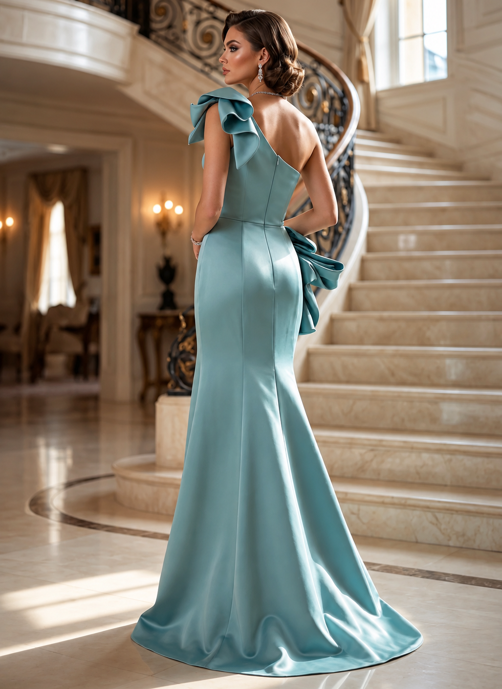 Vestido de Festa Longo Decote Assimétrico Terani