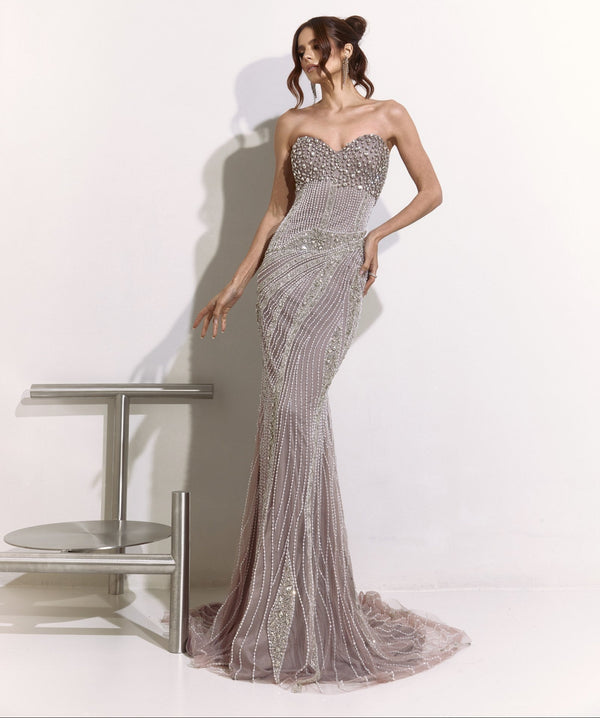 Vestido Longo Bordado Chic and Holland Lavanda Espectro - foto 2