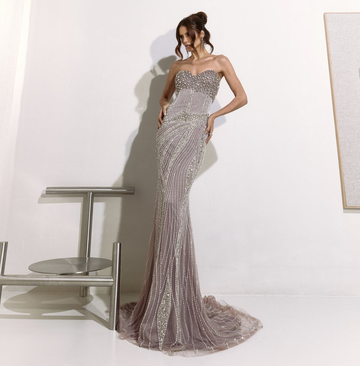 Vestido Longo Bordado Chic and Holland Lavanda Espectro - foto 3