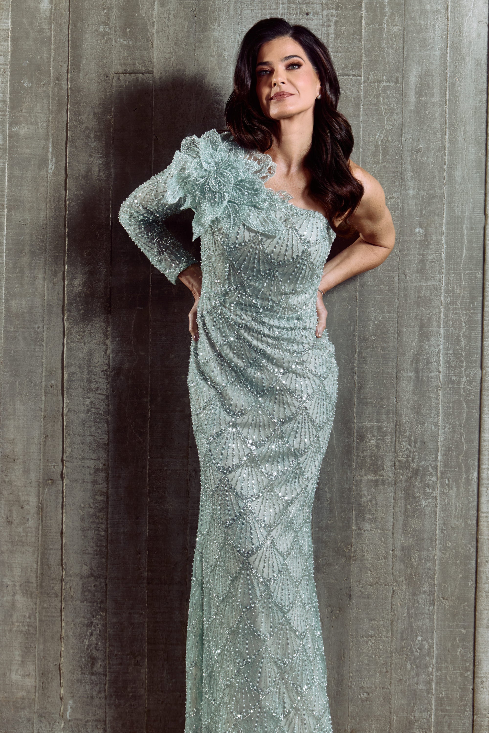 Vestido de Festa Longo bordado Lina Mac Duggal
