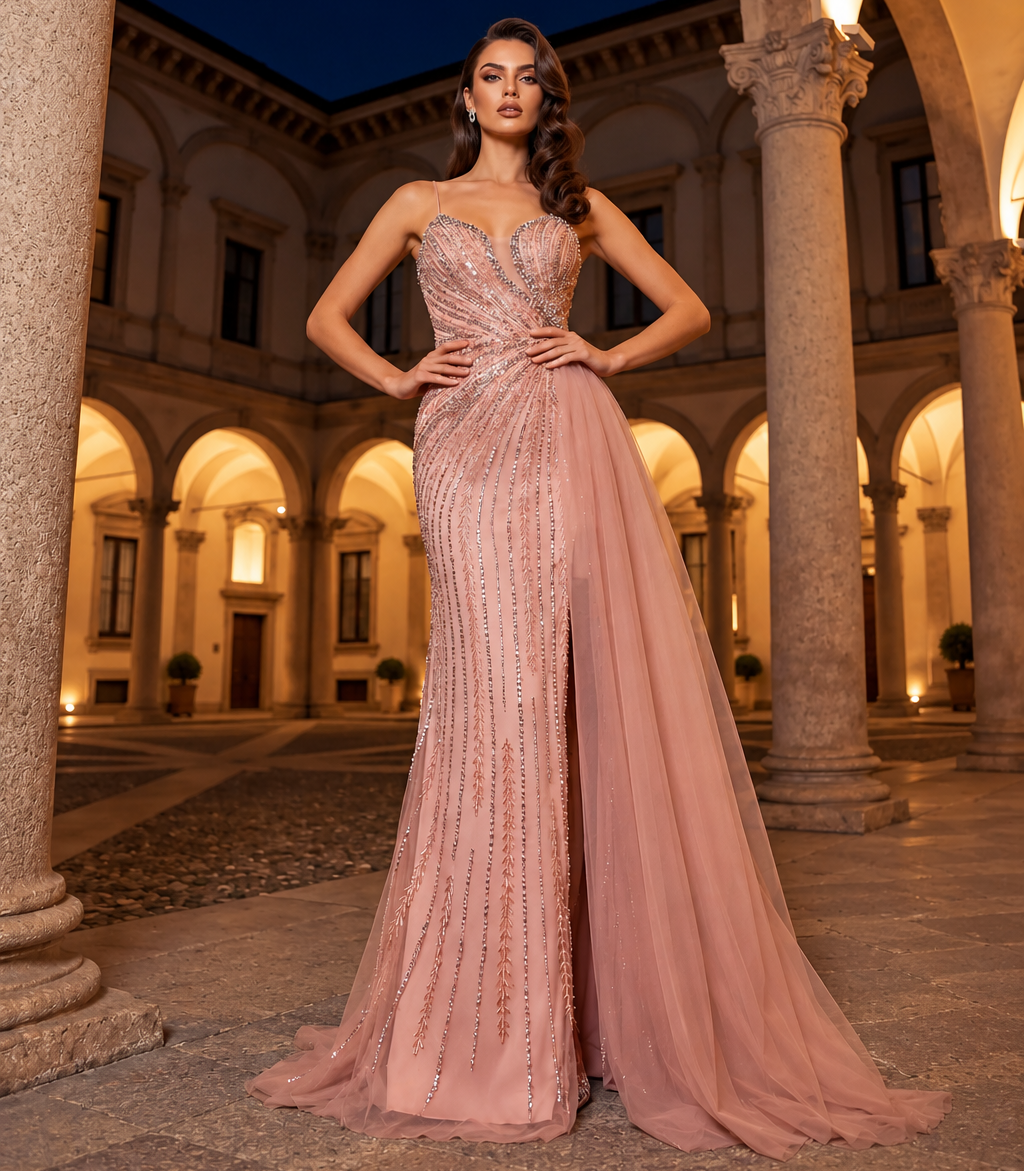 Vestido de Festa Longo Bordado Terani