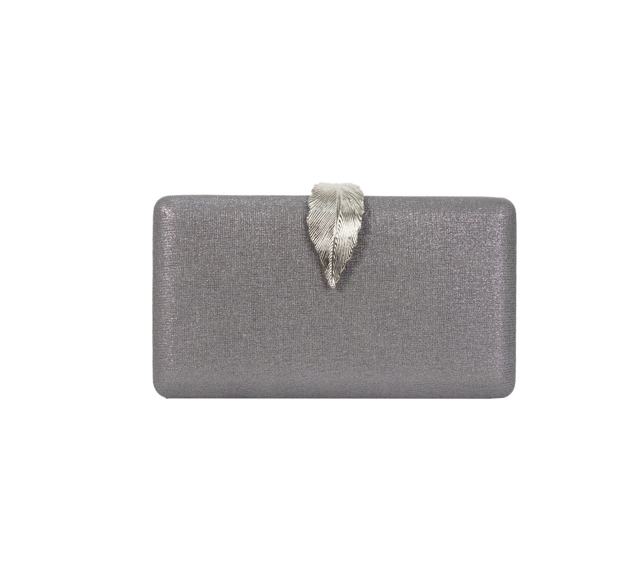 Bolsa Clutch Metalizada Chumbo