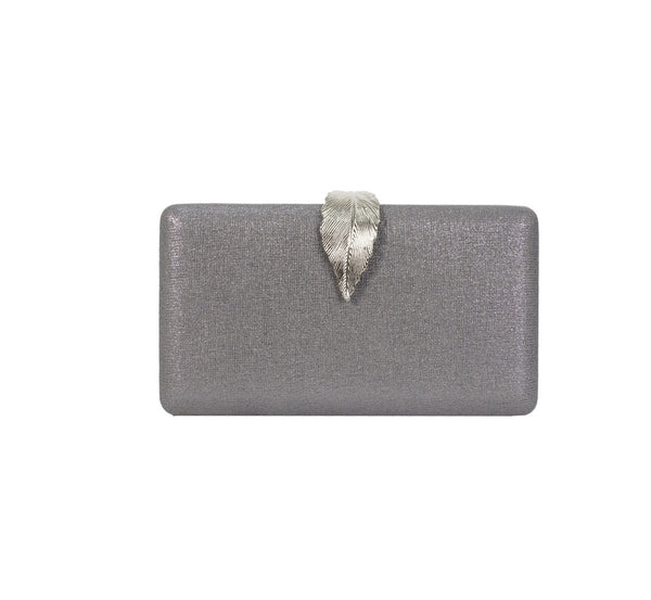 Bolsa Clutch Metalizada Chumbo