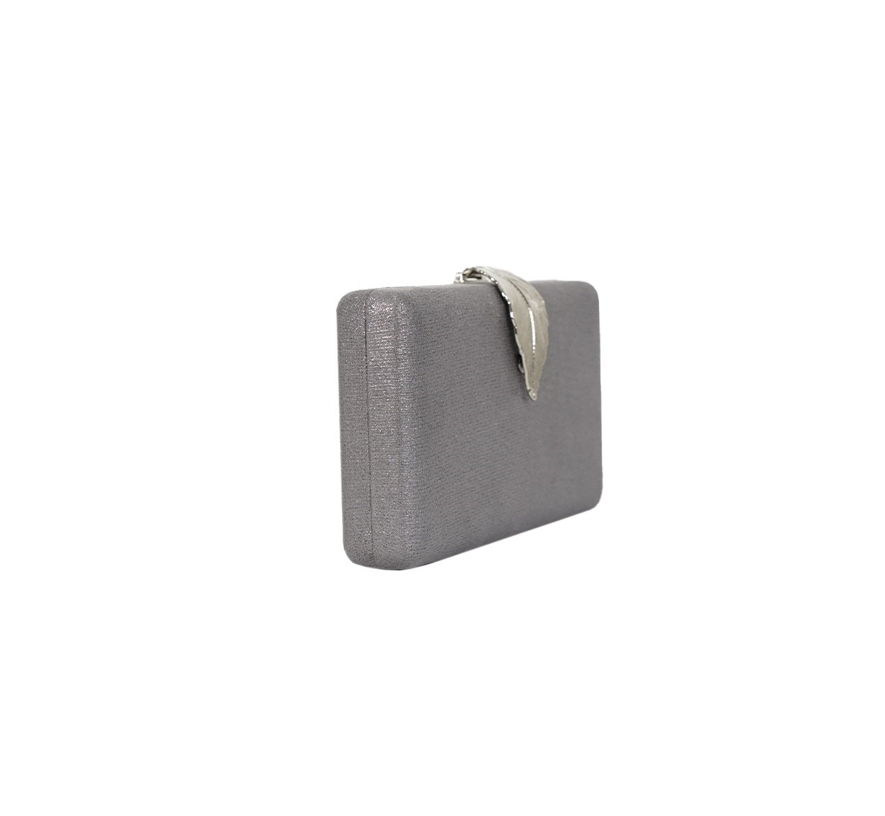 Bolsa Clutch Metalizada Chumbo