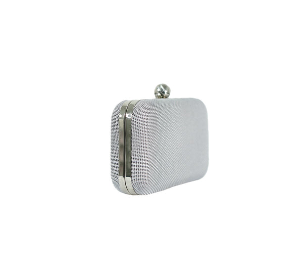 Bolsa Clutch em Tecido Prata