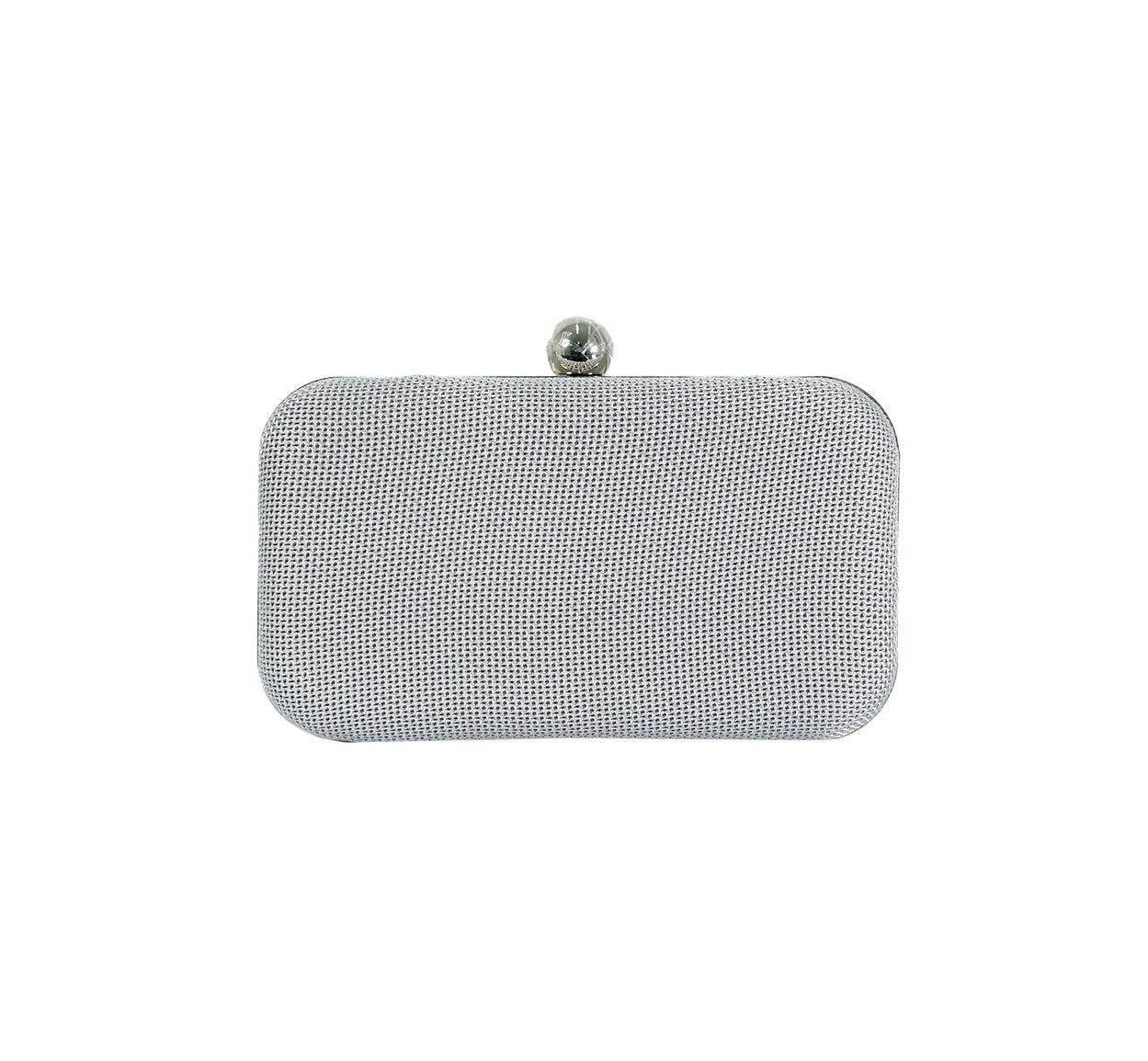 Bolsa Clutch em Tecido Prata