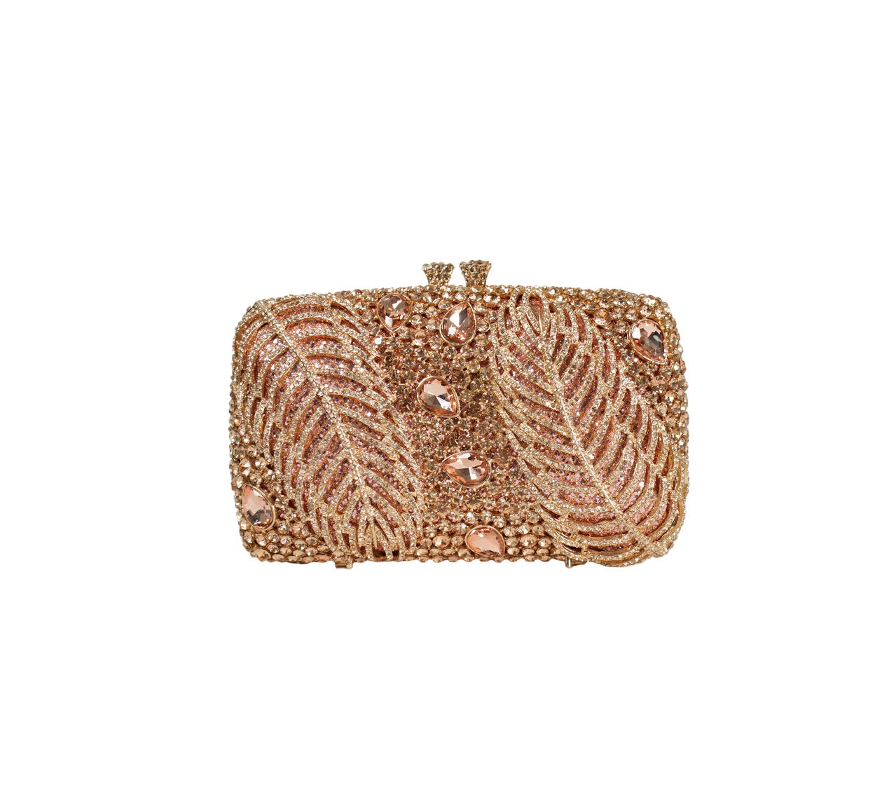 Bolsa Clutch Metal Cristais