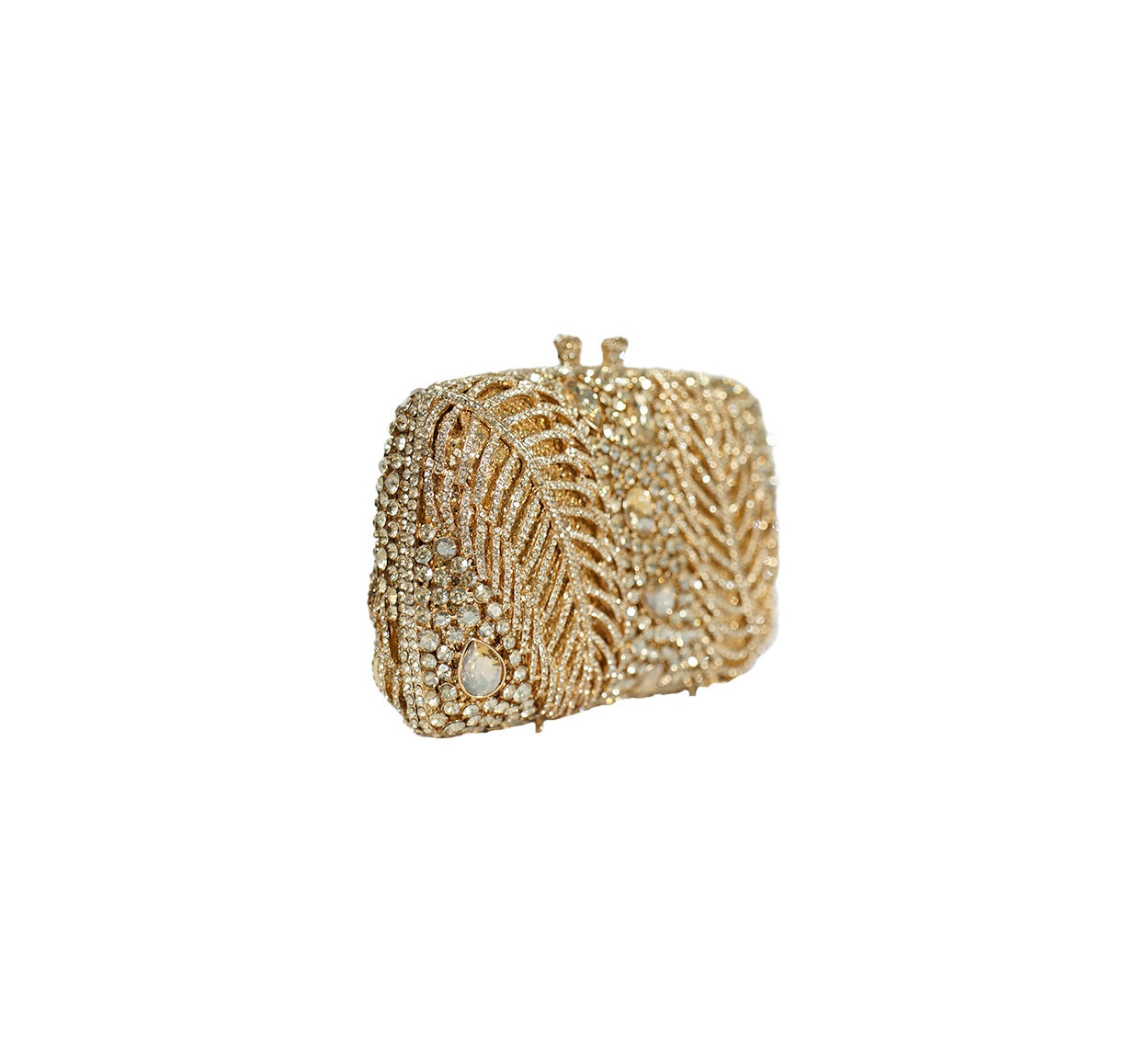 Bolsa Clutch Metal Cristais