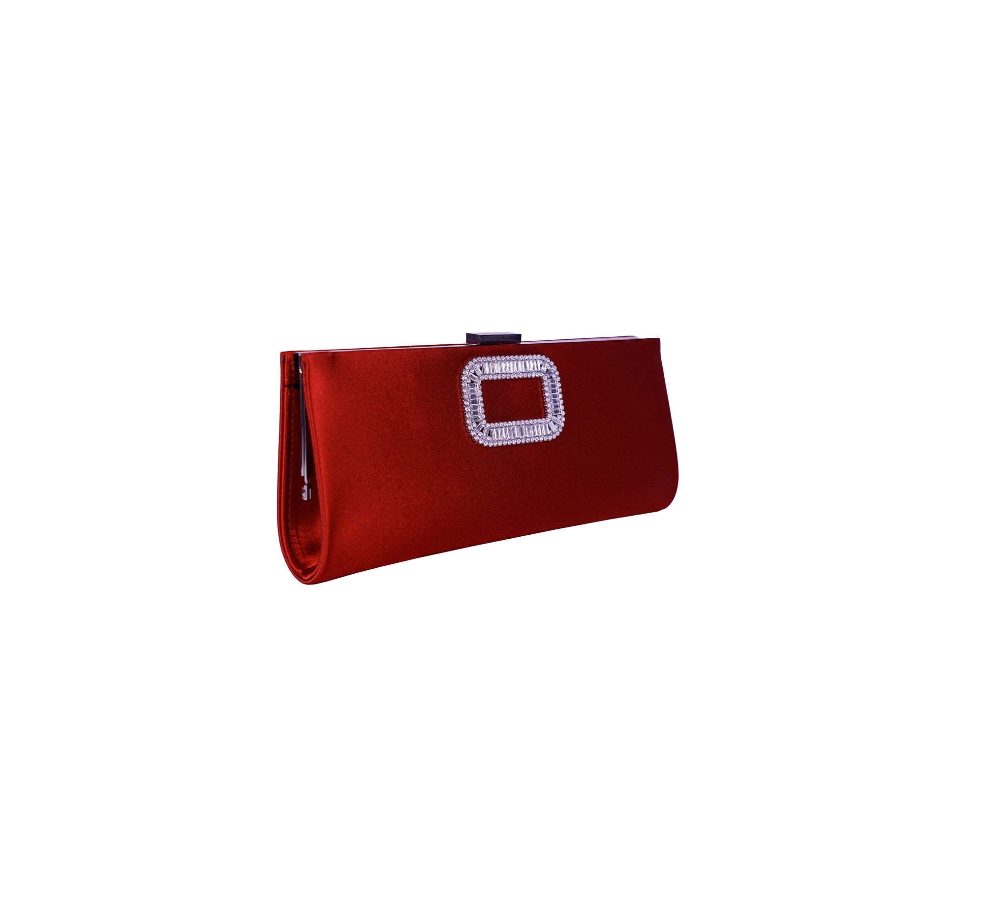 Bolsa Clutch em Cetim com Aplicação de Strass