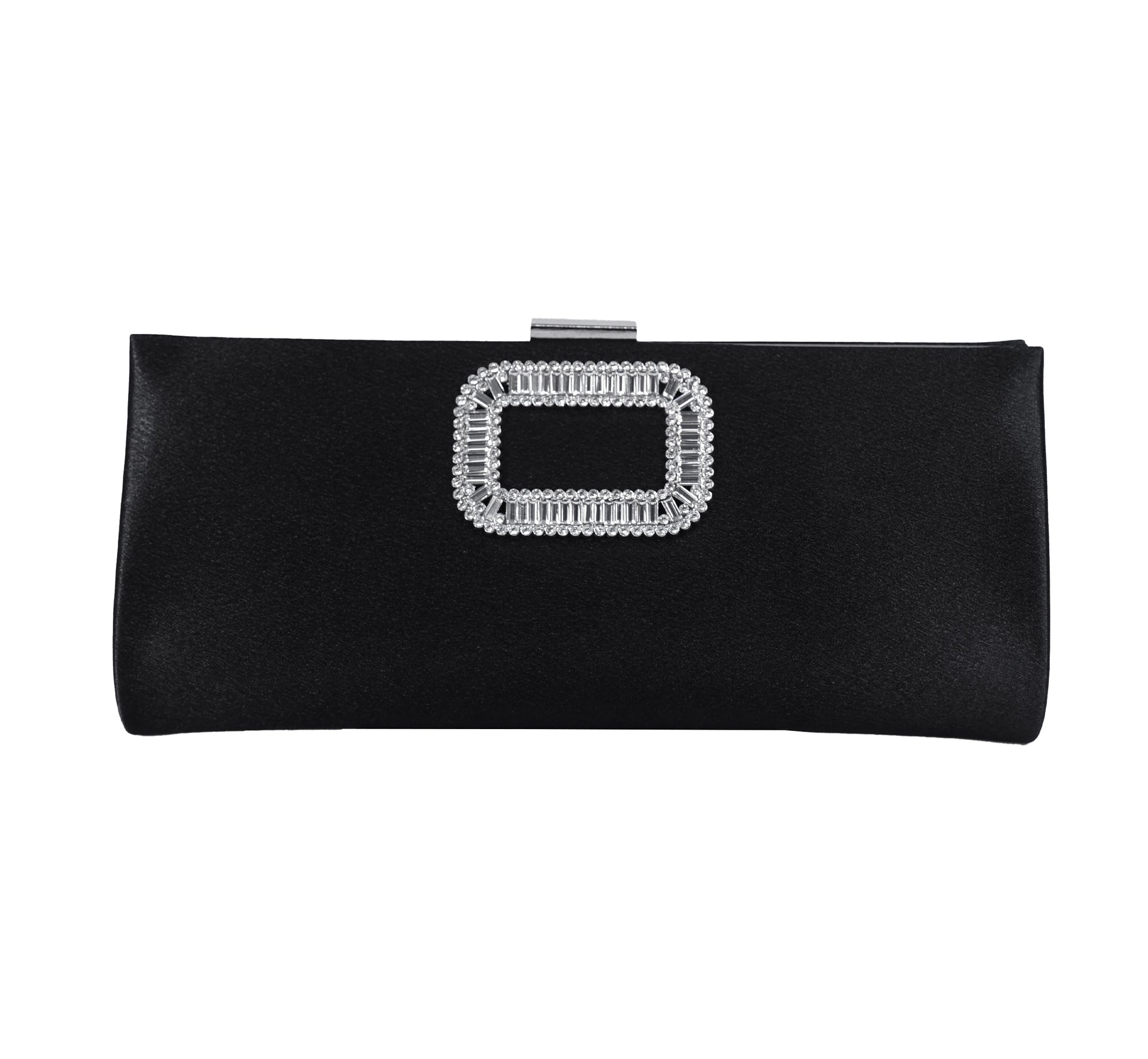 Bolsa Clutch em Cetim com Aplicação de Strass
