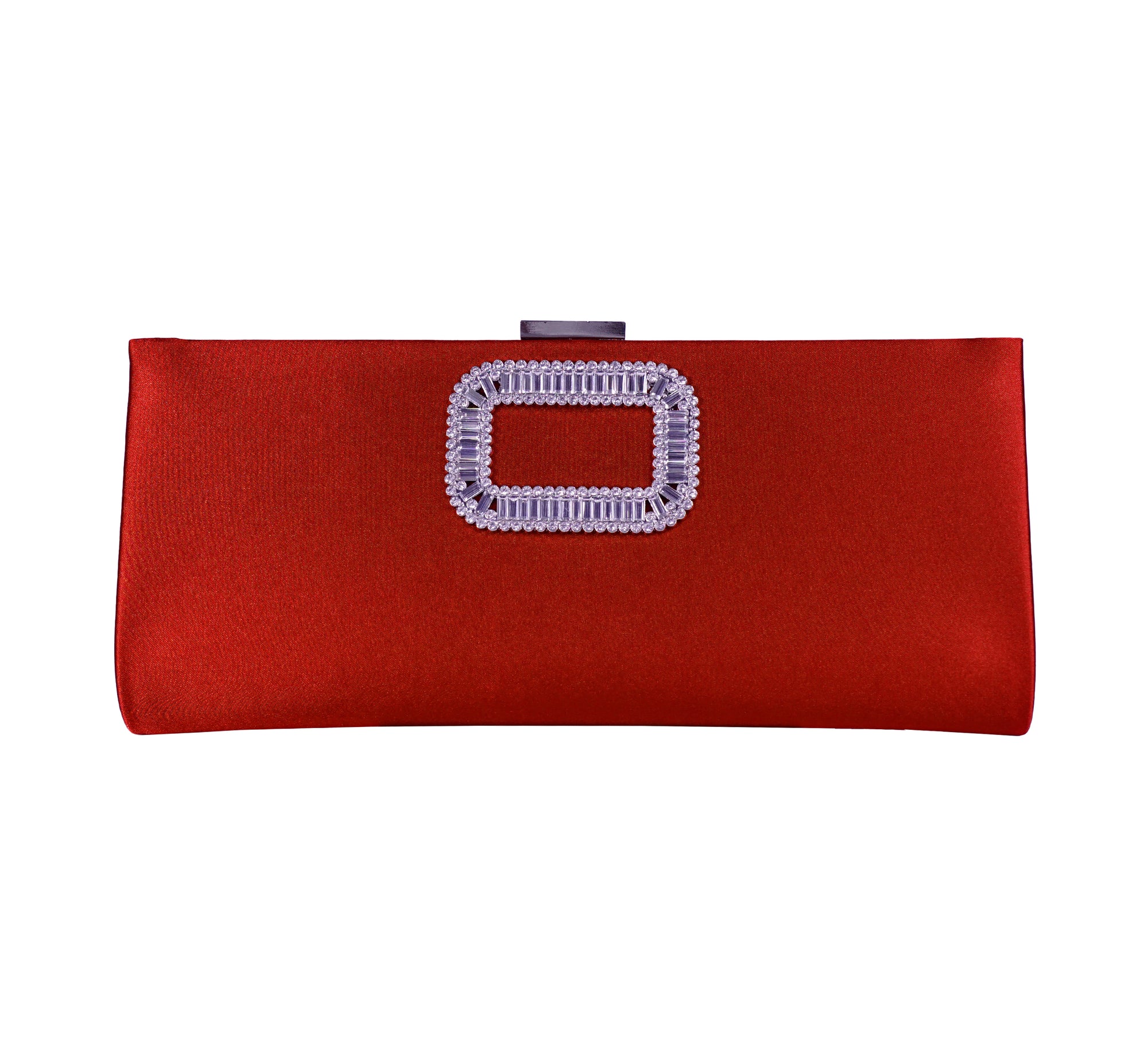 Bolsa Clutch em Cetim com Aplicação de Strass