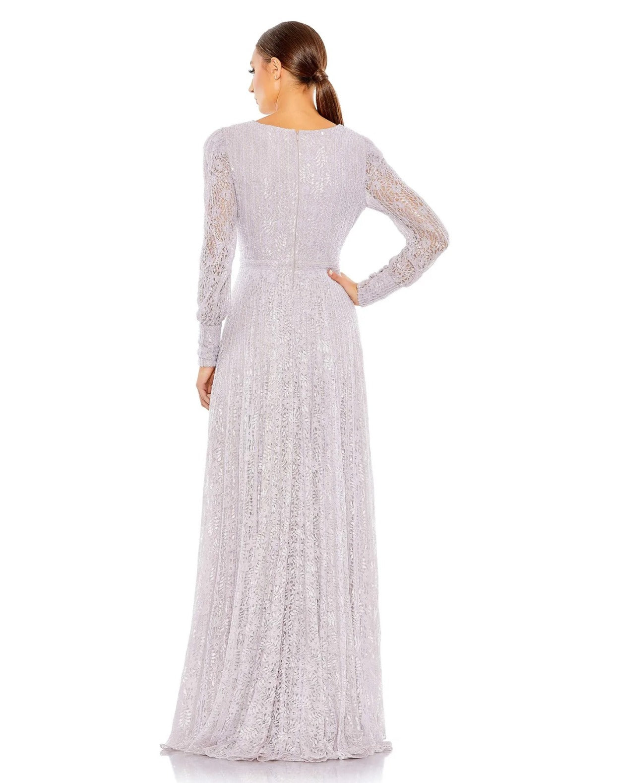 Vestido De Festa Longo Renda Decote V Mac Duggal