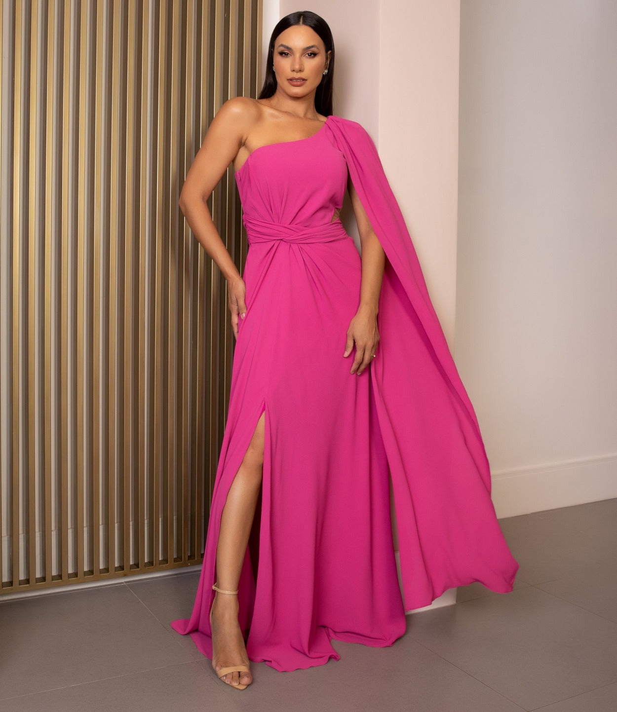 Vestido De Festa Longo Capa Elizabeth Marques