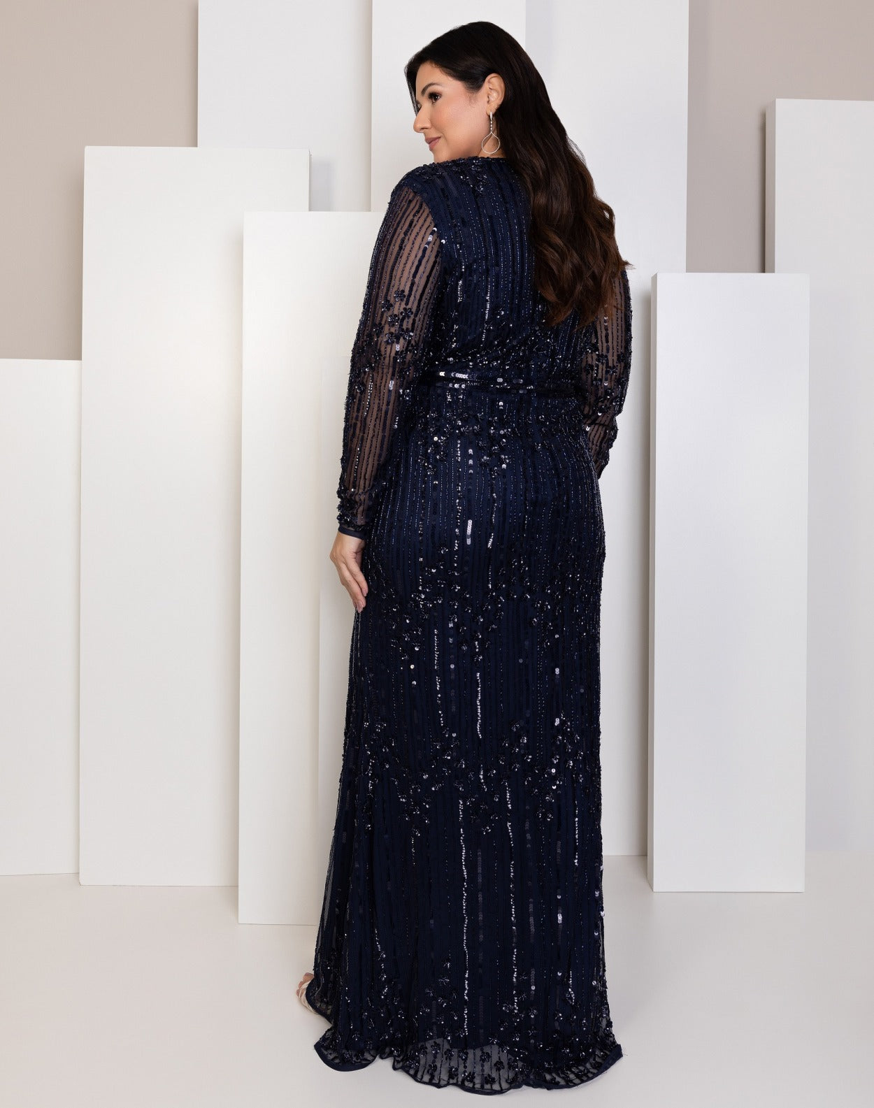 Vestido De Festa Longo Bordado Manga Longa Mac Duggal