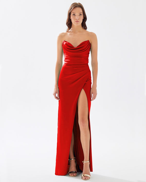 Vestido De Festa Longo Fenda Tarik Ediz