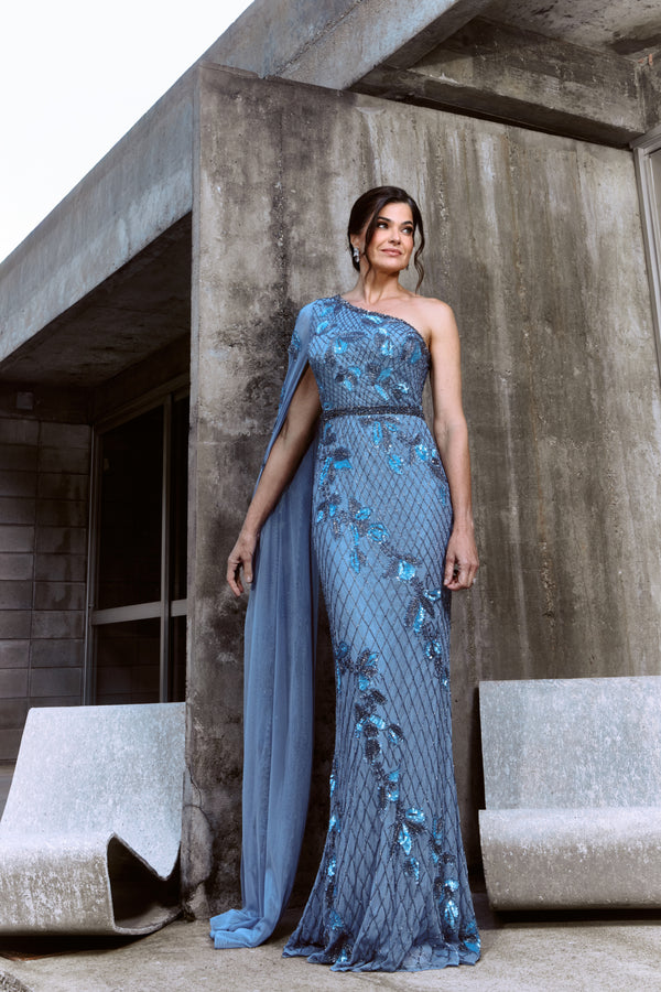Vestido de Festa Longo Bordado Nina Ashley Lauren