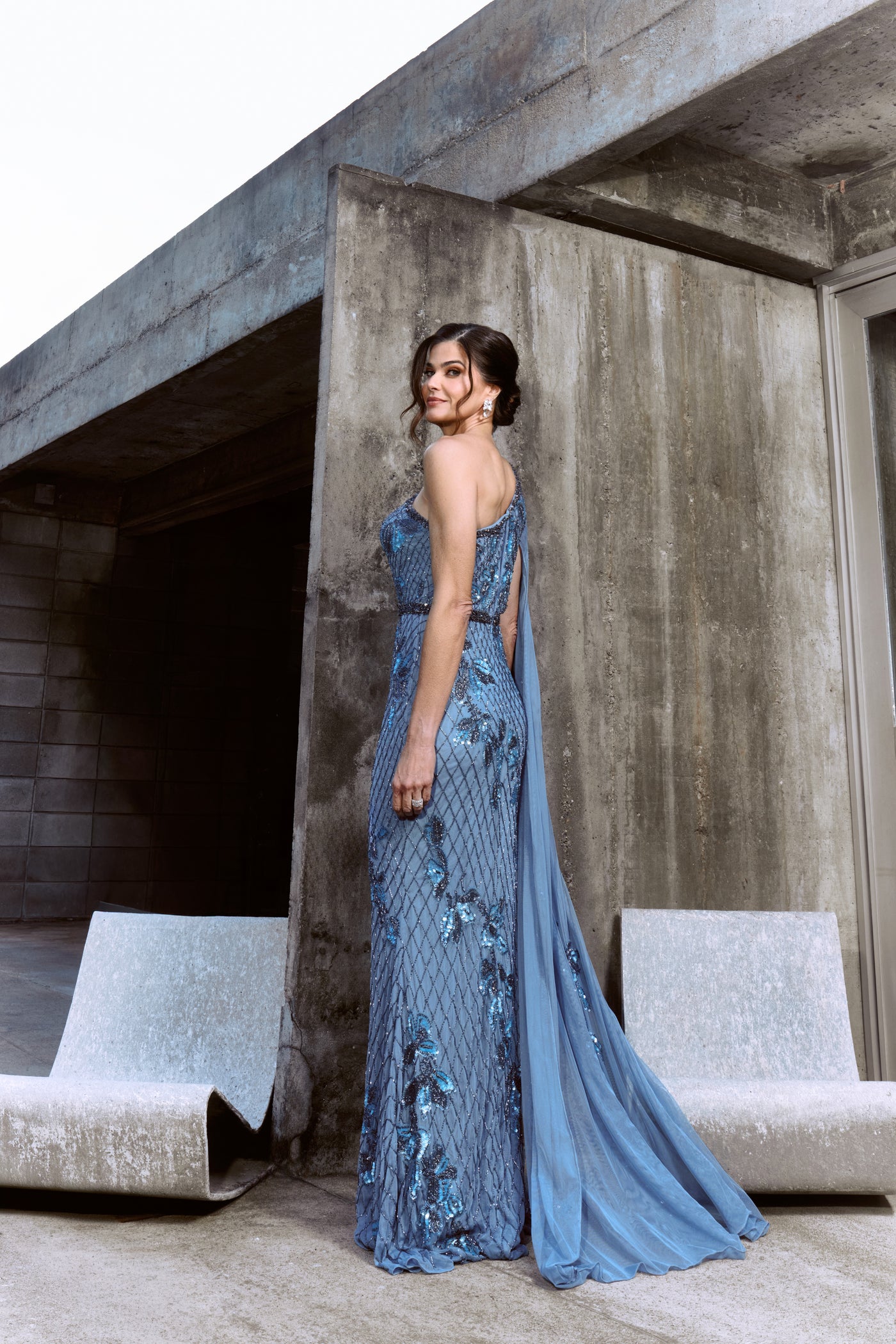 Vestido de Festa Longo Bordado Nina Ashley Lauren