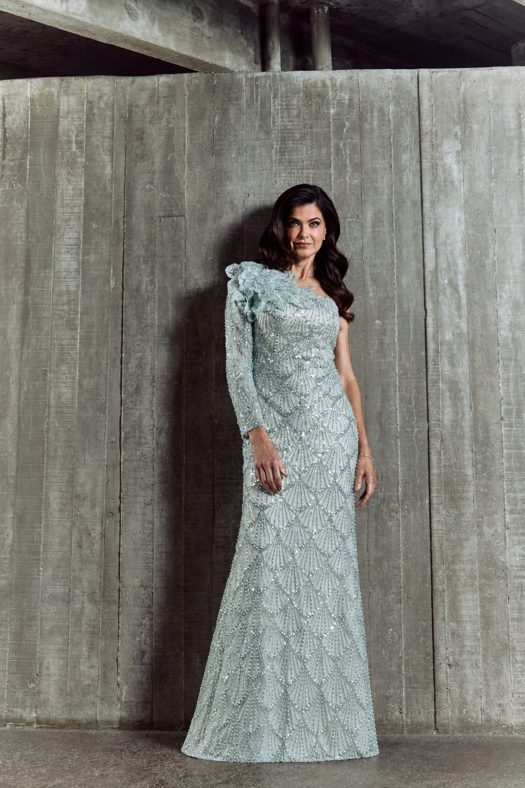 Vestido de Festa Longo bordado Lina Mac Duggal