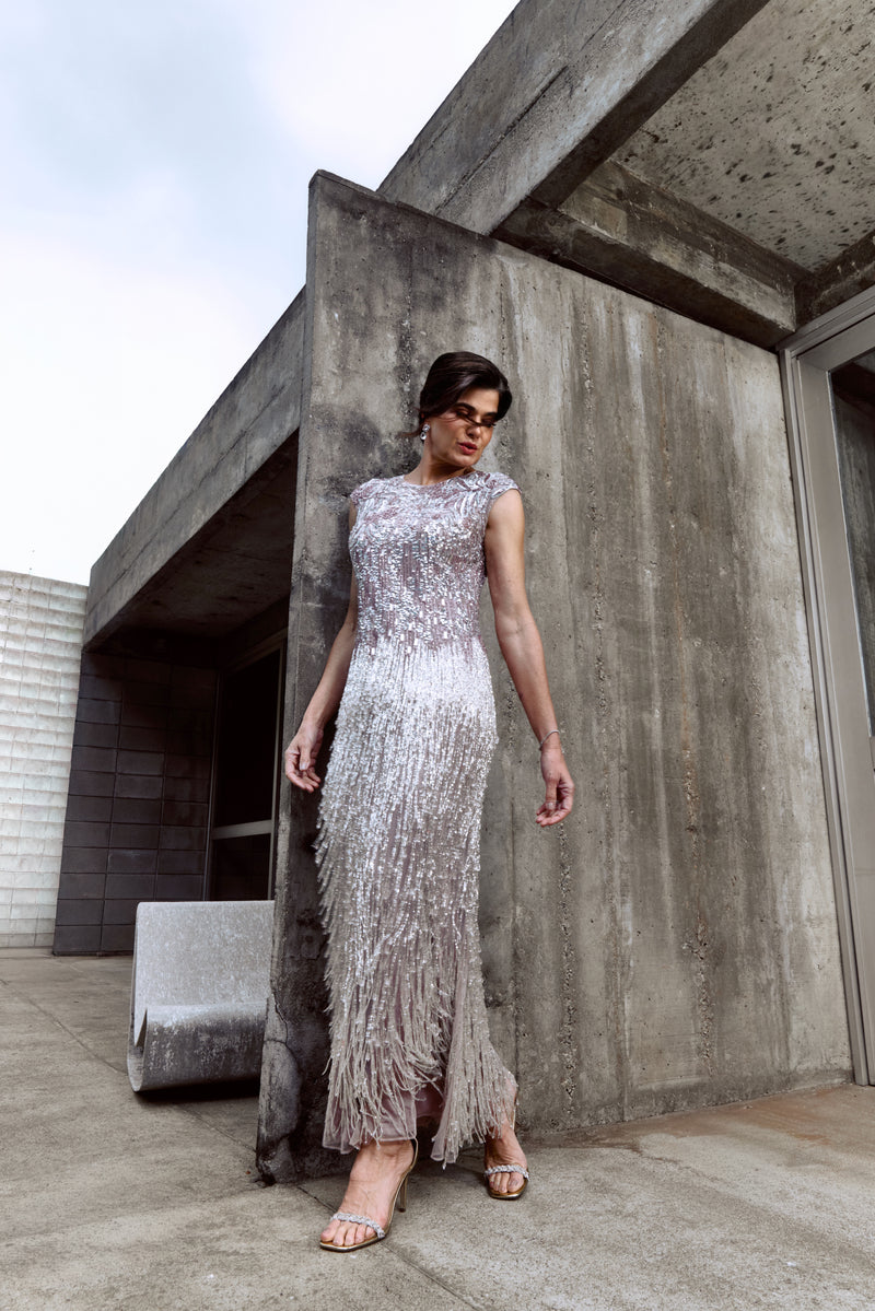 Vestido de Festa Longo bordado Josephine Mac Duggal